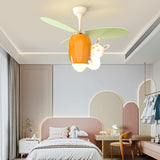 Remote Kids Room Rabbit Ceiling Fan with LED Light Image - 4