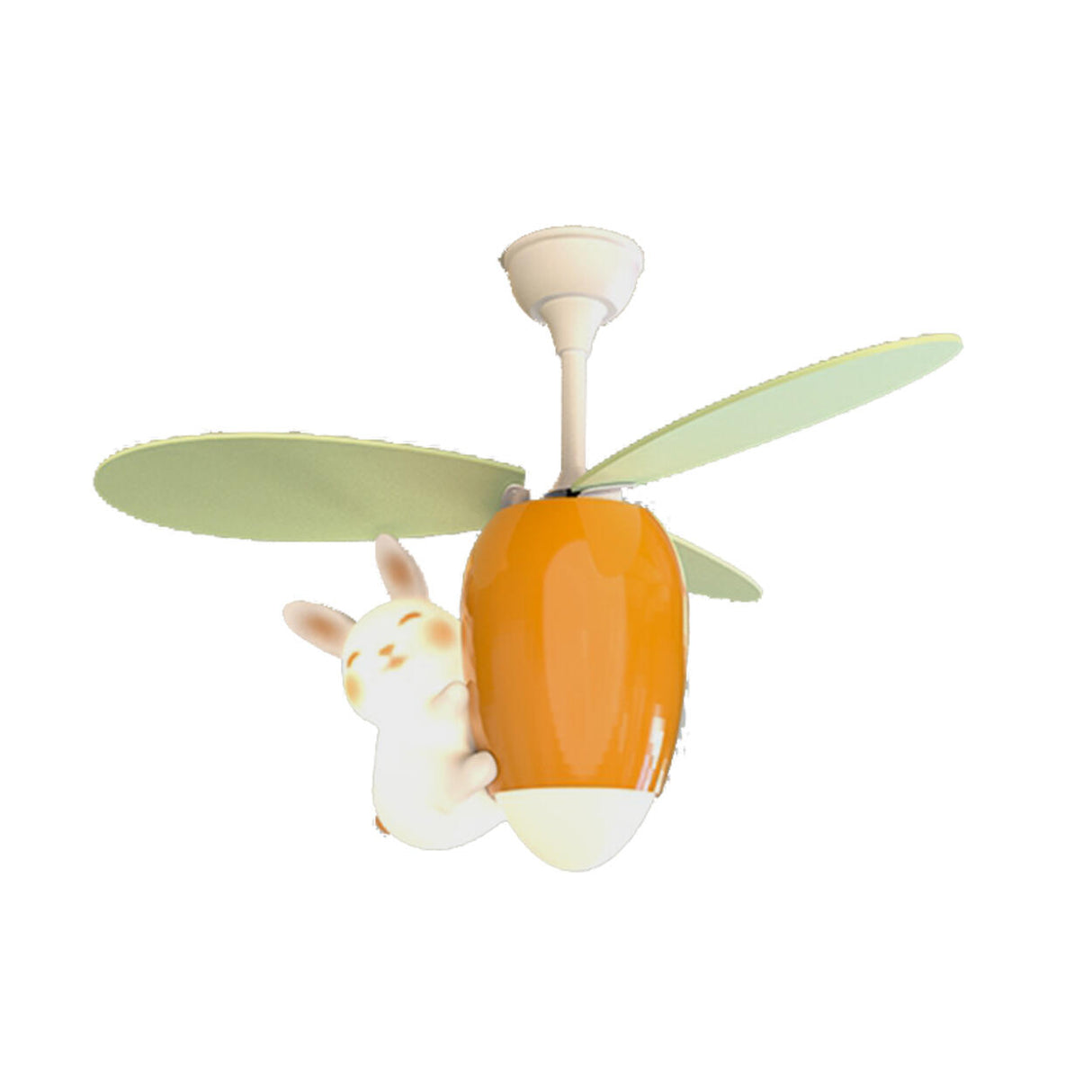 Remote Kids Room Rabbit Ceiling Fan with LED Light Image - 5