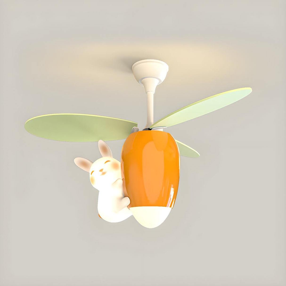 Remote Kids Room Rabbit Ceiling Fan with LED Light Image - 6