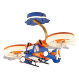 Remote LED Kids Room Helicopter Ceiling Fan with Light Image - 5