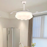 Remote LED White Cloud Round Ceiling Fan with Light Image - 1