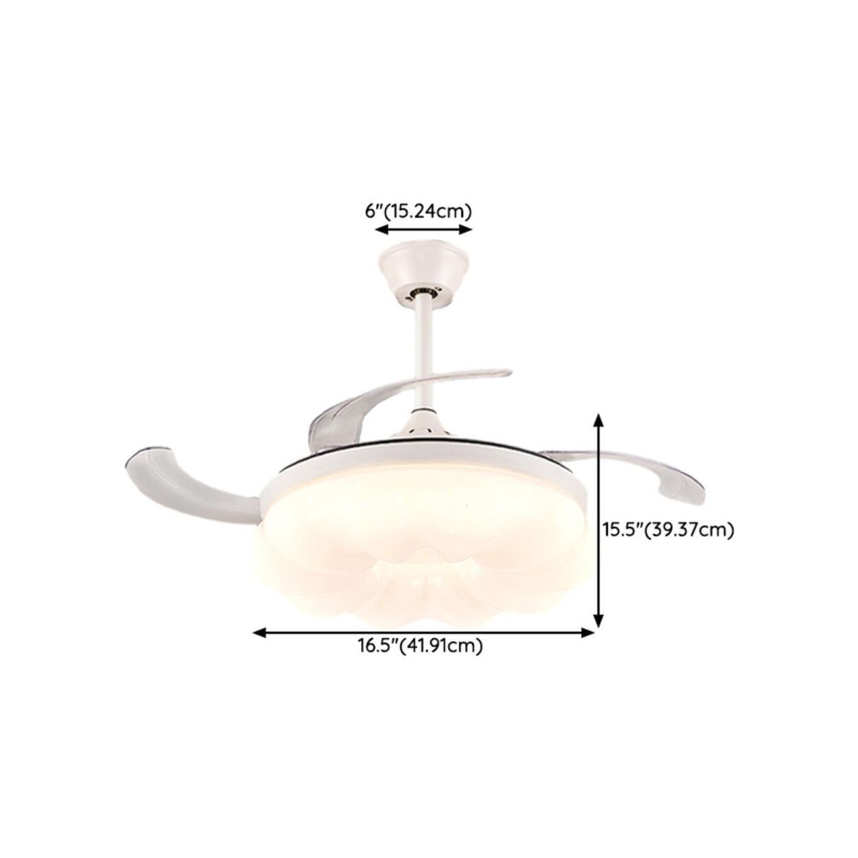 Remote LED White Cloud Round Ceiling Fan with Light 