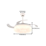 Remote LED White Cloud Round Ceiling Fan with Light Image - 11