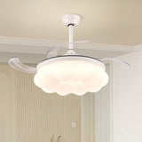 Remote LED White Cloud Round Ceiling Fan with Light Image - 4