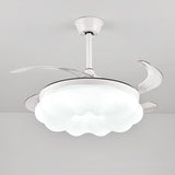 Remote LED White Cloud Round Ceiling Fan with Light Image - 7