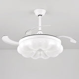 Remote LED White Cloud Round Ceiling Fan with Light Image - 8