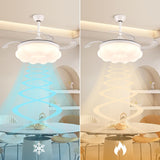 Remote LED White Cloud Round Ceiling Fan with Light Image - 9