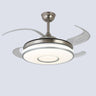 Remote Living Room Round 4 Blade LED Ceiling Fan Light Image - 6