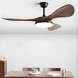 Remote Modern 3 Wood Blade Ceiling Fan with LED Light Image - 1