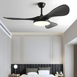 Remote Modern 3 Wood Blade Ceiling Fan with LED Light Image - 4