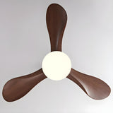 Remote Modern 3 Wood Blade Ceiling Fan with LED Light Image - 9