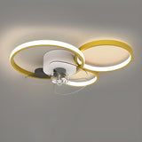 Remote Modern Geometric Flush Ceiling Fan with Light Image - 7