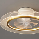 Remote Modern White Circular LED Ceiling Fan with Light Image - 10