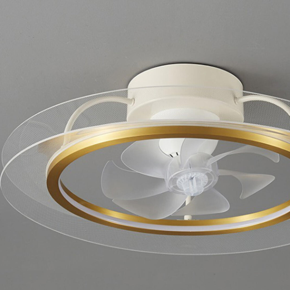 Remote Modern White Circular LED Ceiling Fan with Light Image - 11