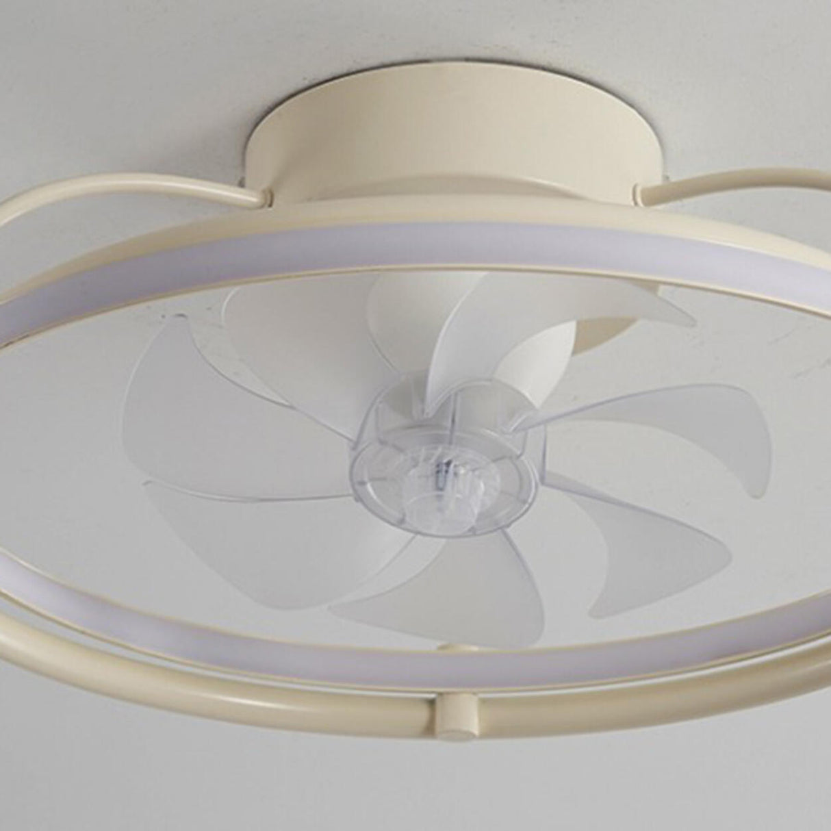 Remote Modern White Circular LED Ceiling Fan with Light Image - 13