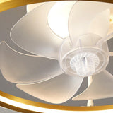 Remote Modern White Circular LED Ceiling Fan with Light Image - 14