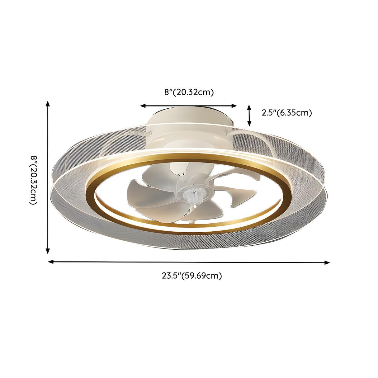 Remote Modern White Circular LED Ceiling Fan with Light 