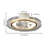 Remote Modern White Circular LED Ceiling Fan with Light #size