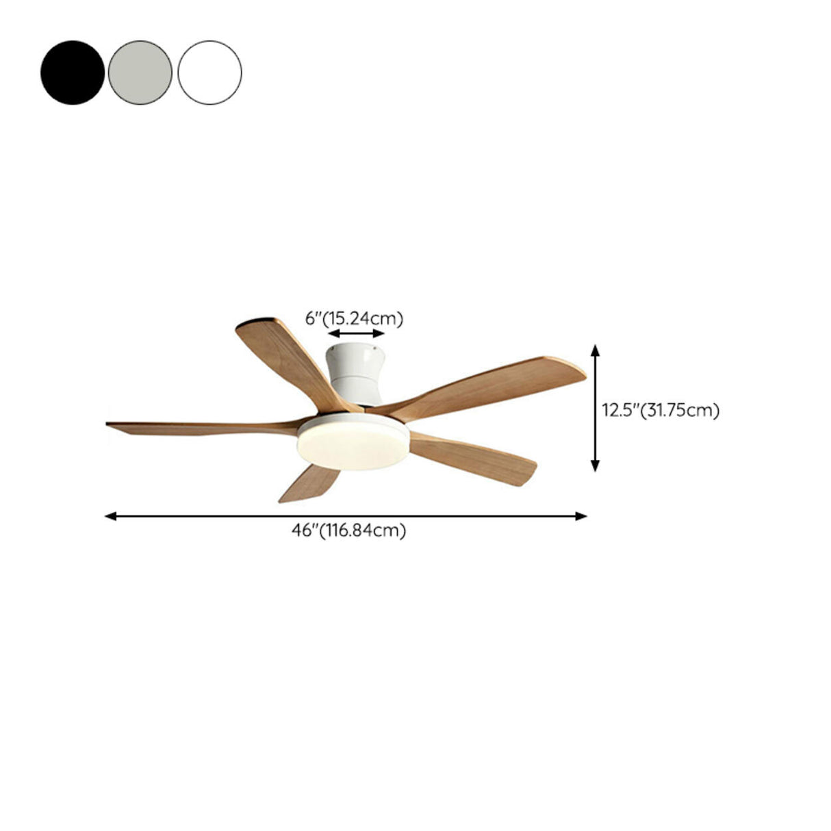 Remote Modern Wood 5 Blade Ceiling Fan with LED Light Image - 17