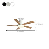 Remote Modern Wood 5 Blade Ceiling Fan with LED Light Image - 19