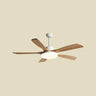 Remote Modern Wood 5 Blade Ceiling Fan with LED Light Image - 5