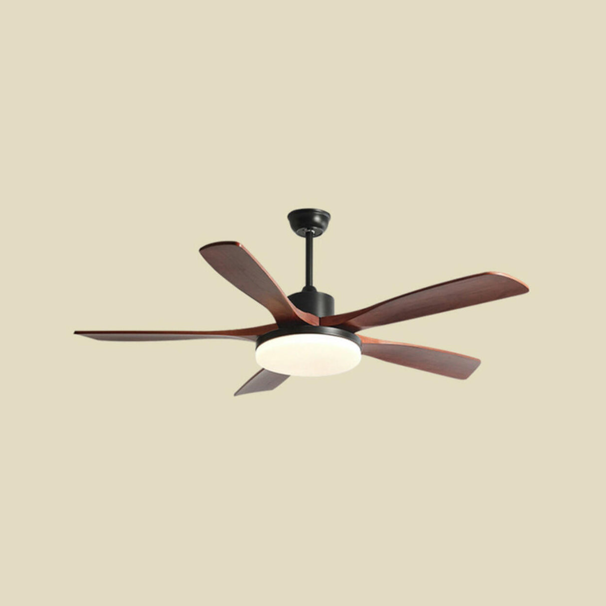 Remote Modern Wood 5 Blade Ceiling Fan with LED Light Image - 9