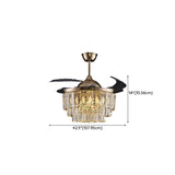 Remote Multi-Layer Luxury Crystal Ceiling Fan Light Image - 15