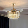 Remote Multi-Layer Luxury Crystal Ceiling Fan Light Image - 3