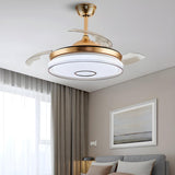 Remote Round Modern Propeller Ceiling Fan with Light Image - 4