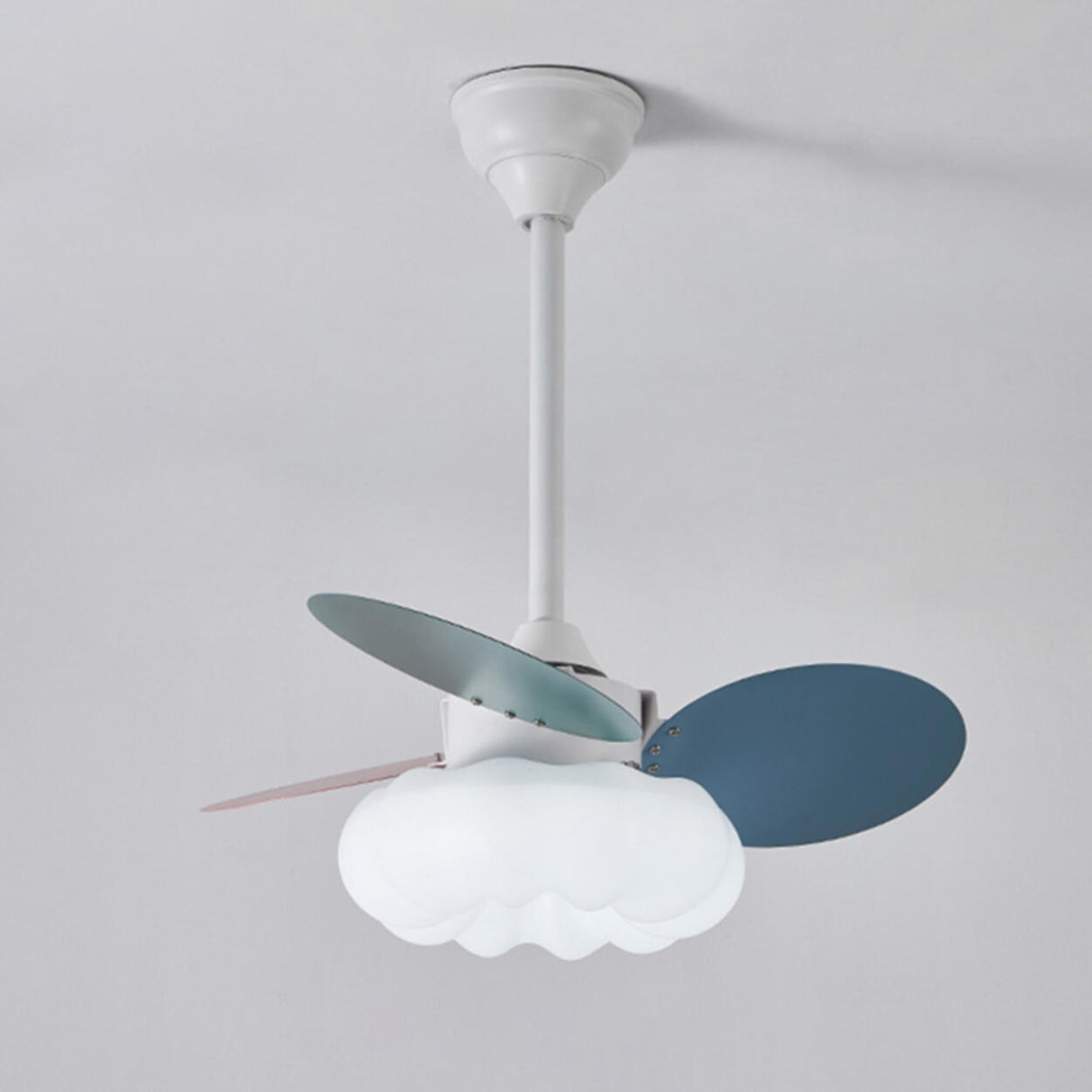 Remote Simple 3 Blade Cloud Ceiling Fan with LED Light Image - 7