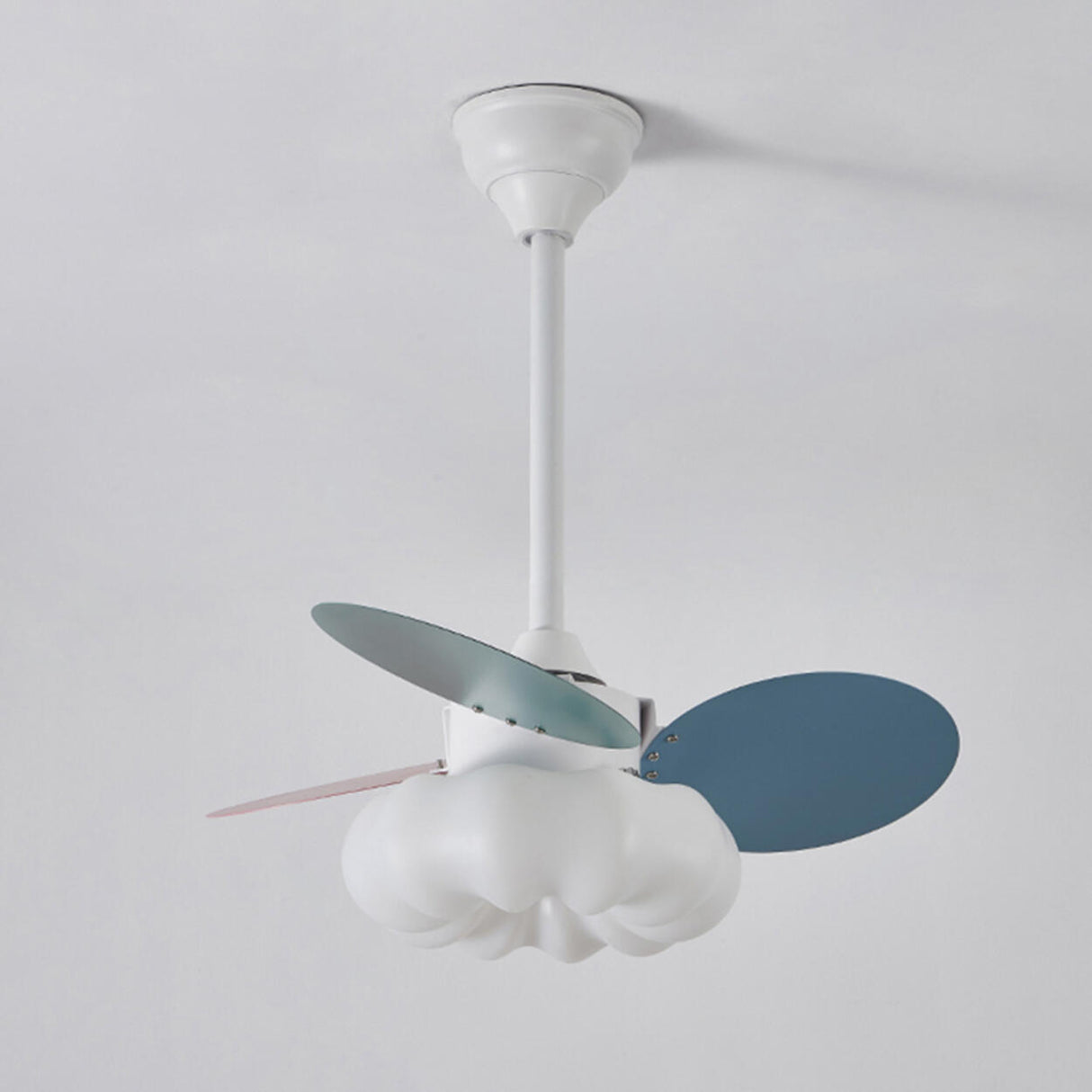 Remote Simple 3 Blade Cloud Ceiling Fan with LED Light Image - 8