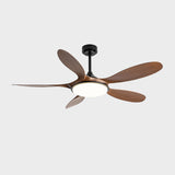 Remote Simple 5 Blade Wood LED Ceiling Fan with Light Image - 11