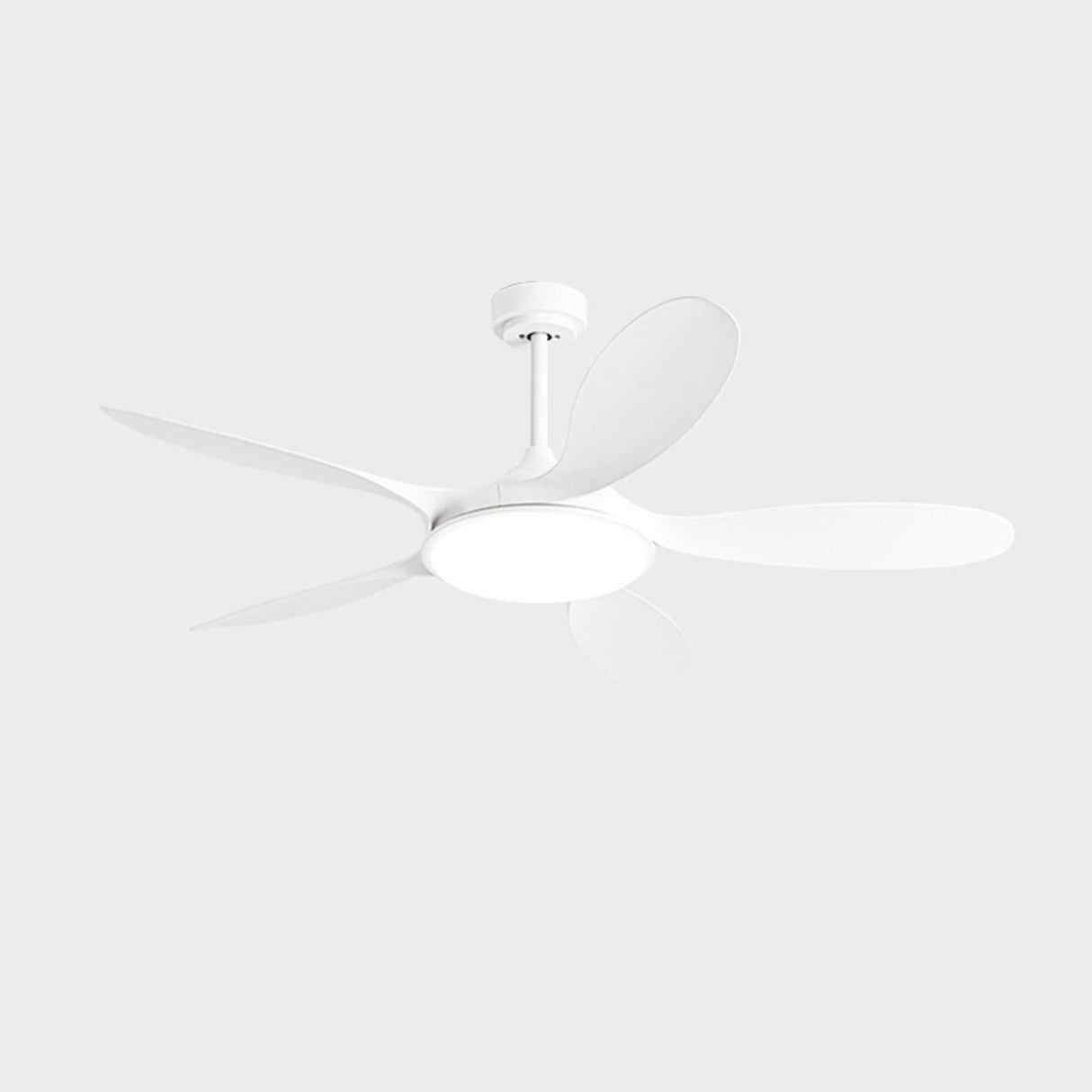 Remote Simple 5 Blade Wood LED Ceiling Fan with Light Image - 15