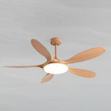 Remote Simple 5 Blade Wood LED Ceiling Fan with Light Image - 19