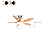 Remote Simple 5 Blade Wood LED Ceiling Fan with Light Image - 26