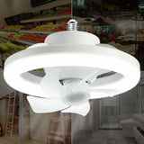 Remote Simple Modern White Round Pendant Fan with Light Image - 10