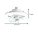 Remote Simple Modern White Round Pendant Fan with Light #size