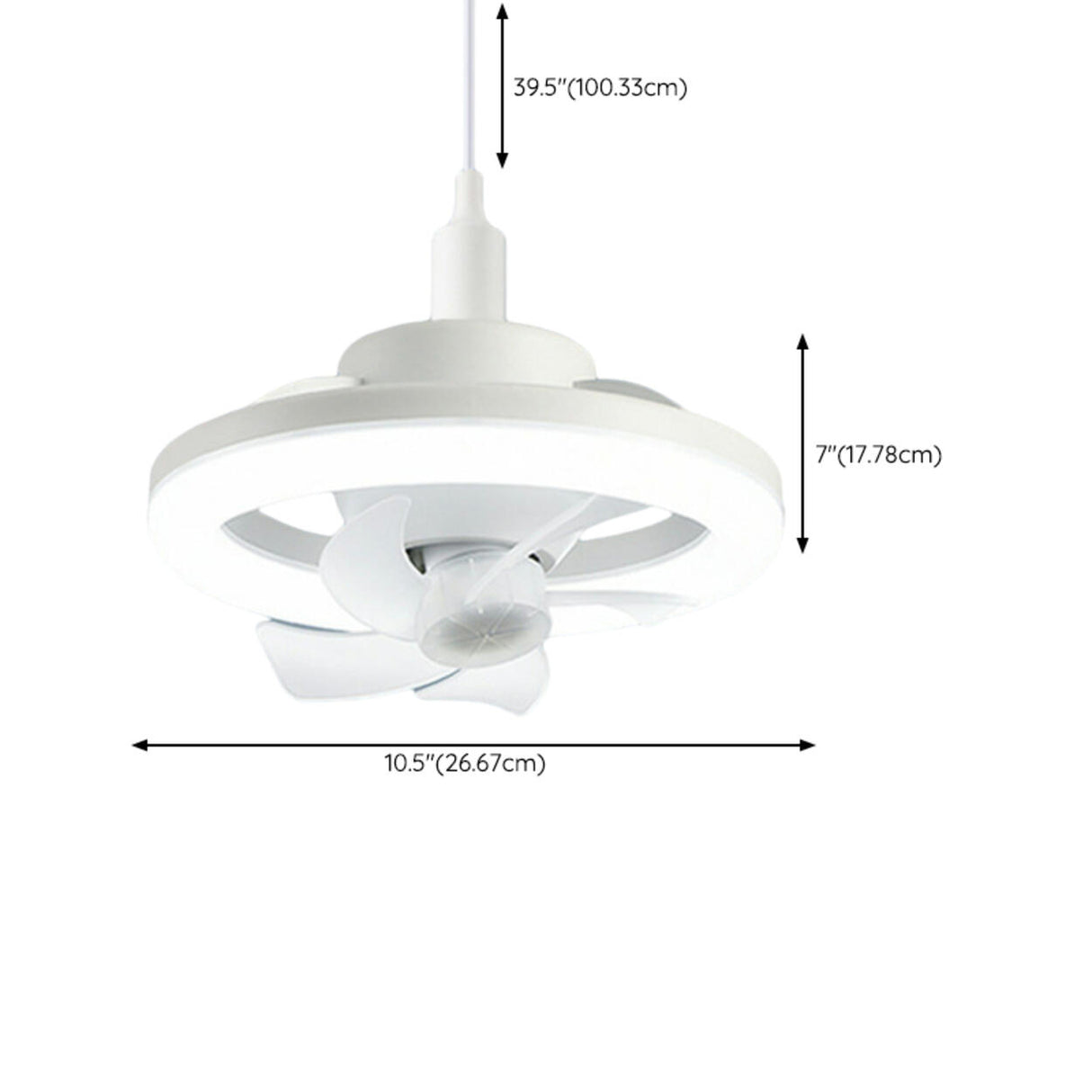 Remote Simple Modern White Round Pendant Fan with Light Image - 14