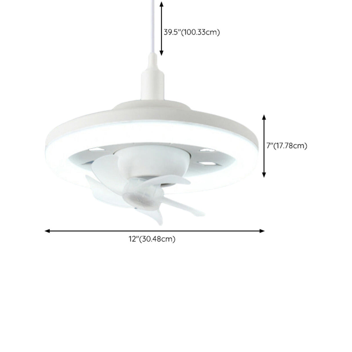 Remote Simple Modern White Round Pendant Fan with Light Image - 15