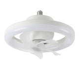 Remote Simple Modern White Round Pendant Fan with Light Image - 9