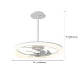 Remote Simple White Ring Pendant Fan with LED Light Image - 17