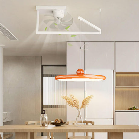 Remote Split Orange Dining Room Pendant Fan Light Image - 1