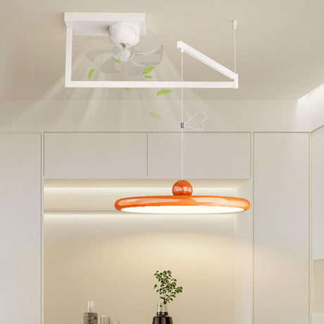 Remote Split Orange Dining Room Pendant Fan Light Image - 2