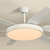 Remote White 6 Blade Modern Ceiling Fan with LED Light Image - 11