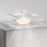 Remote White 6 Blade Modern Ceiling Fan with LED Light Image - 14