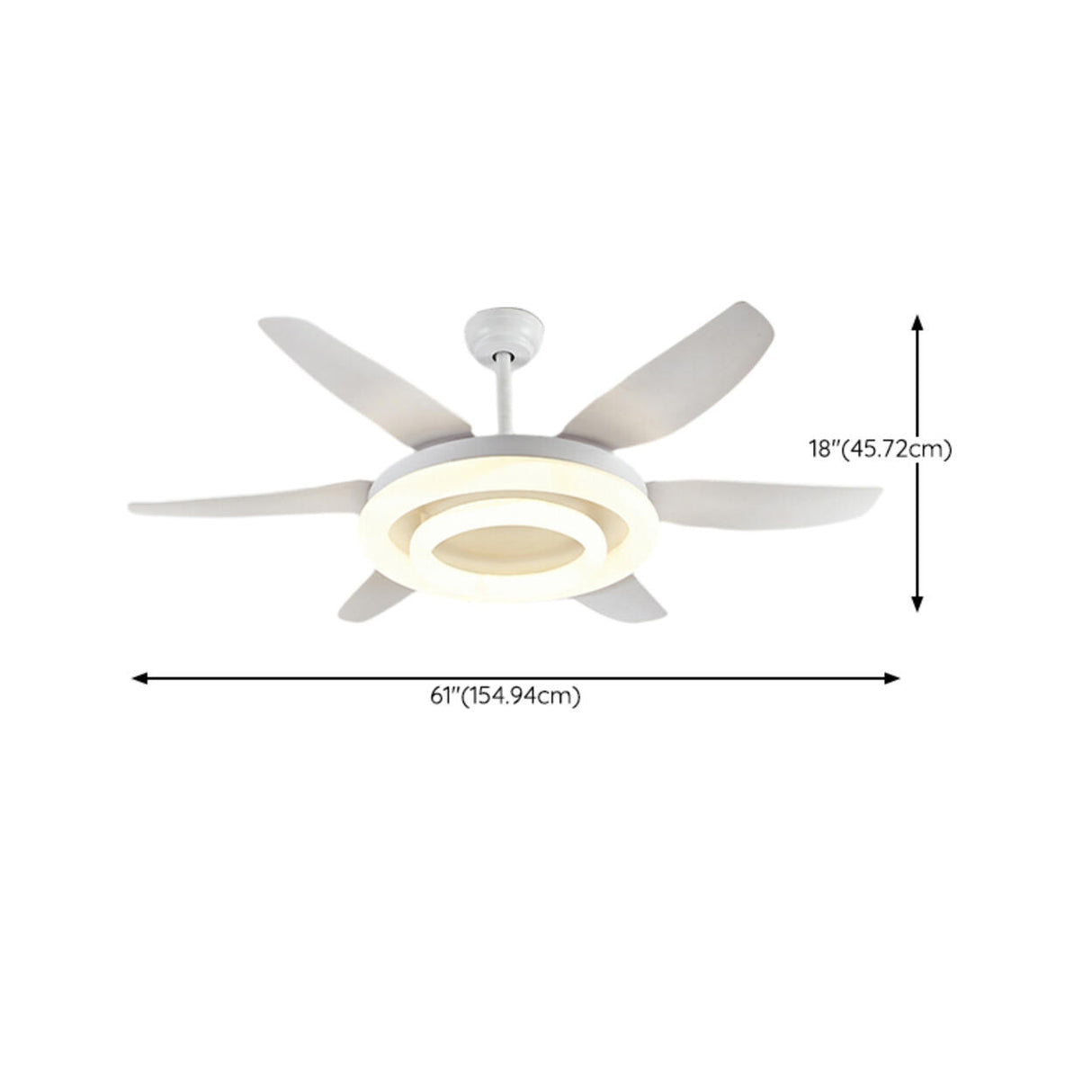 Remote White 6 Blade Modern Ceiling Fan with LED Light Image - 16