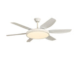 Remote White 6 Blade Modern Ceiling Fan with LED Light Image - 5