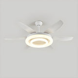 Remote White 6 Blade Modern Ceiling Fan with LED Light Image - 6