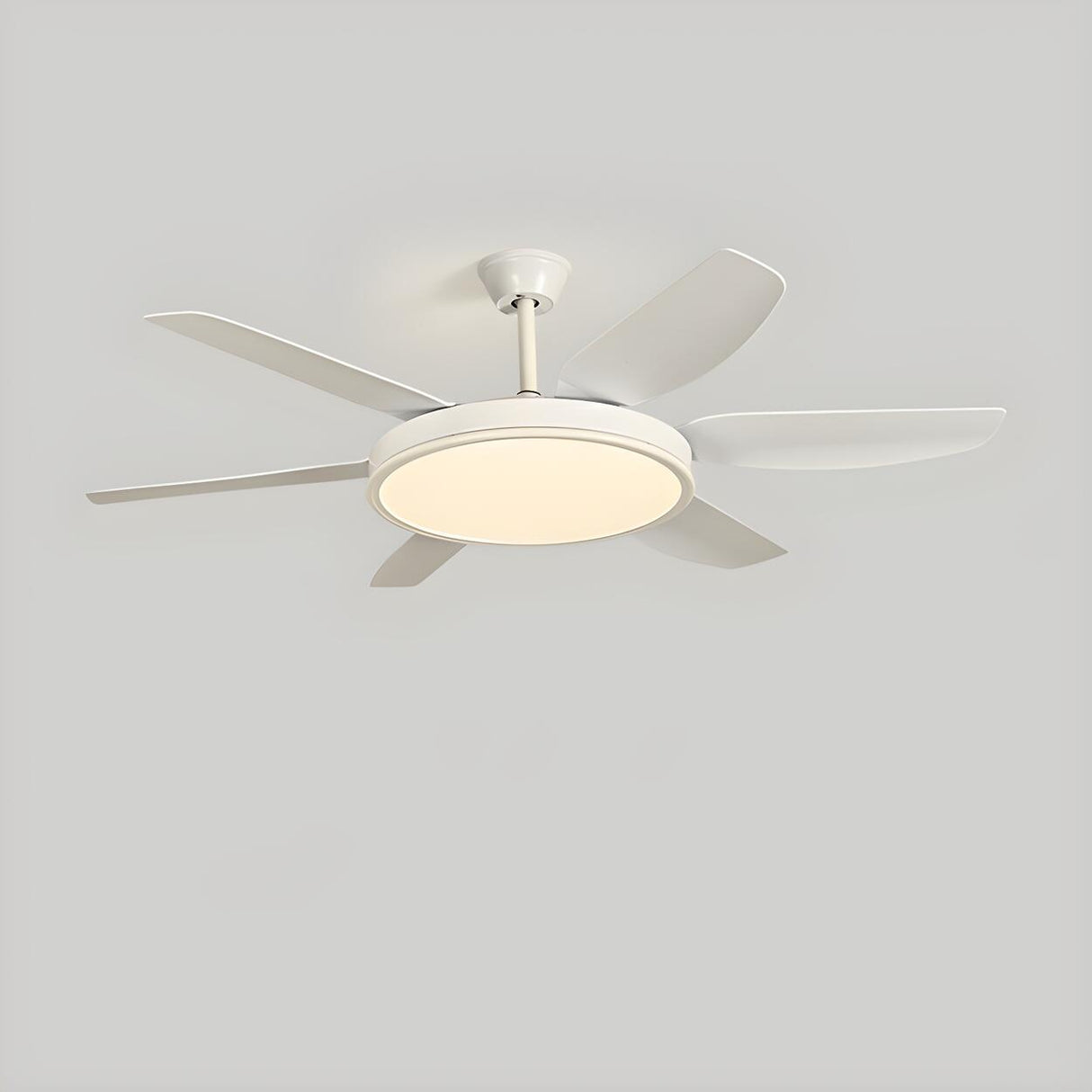 Remote White 6 Blade Modern Ceiling Fan with LED Light Image - 9