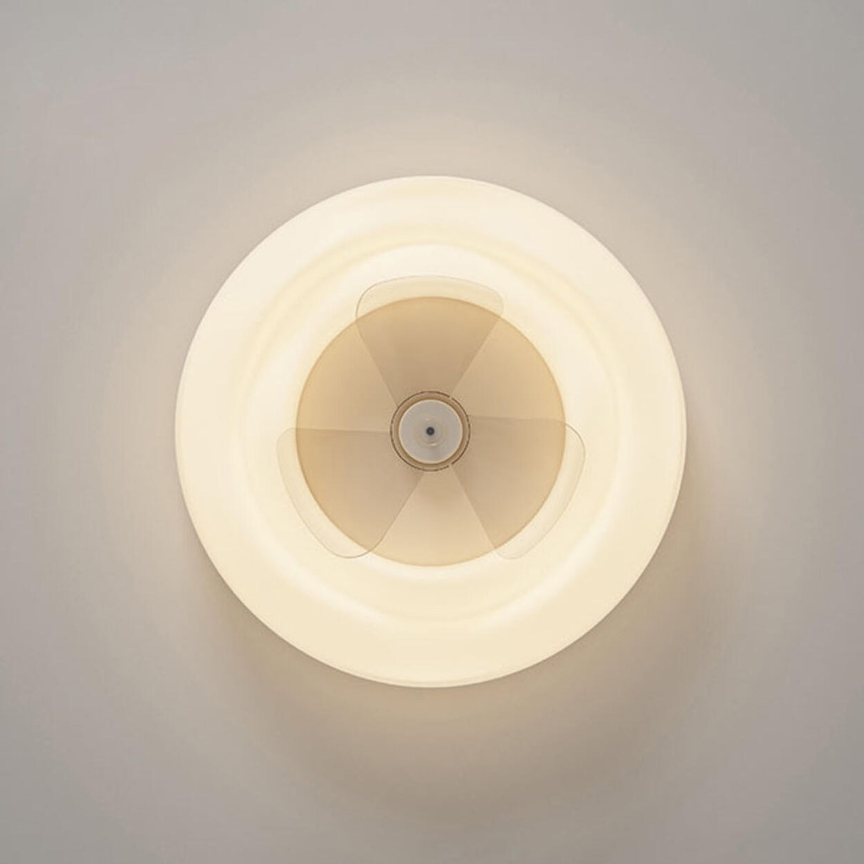 Remote White Cloud Flush Mount Round Ceiling Fan Light Image - 10